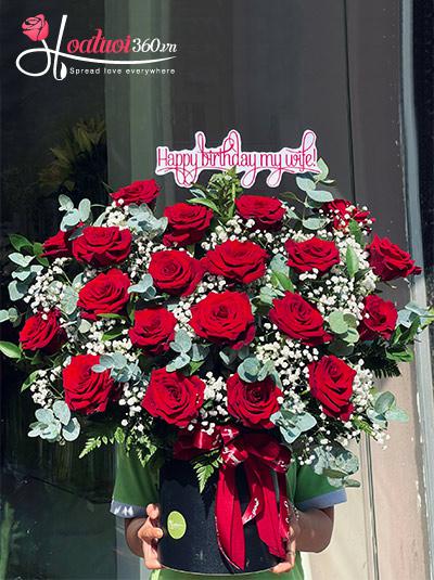 Hộp hoa hồng Ecuador - Trọn đời trọn kiếp