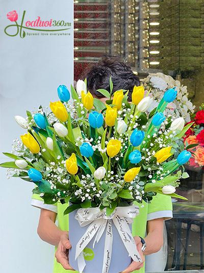 Hộp hoa tulip - Những bức tranh màu