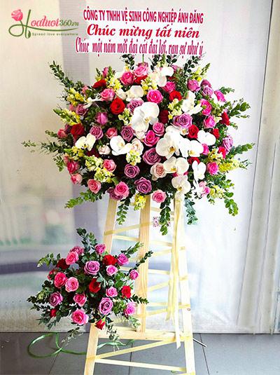 Kệ hoa khai trương - Tiền tài đại cát