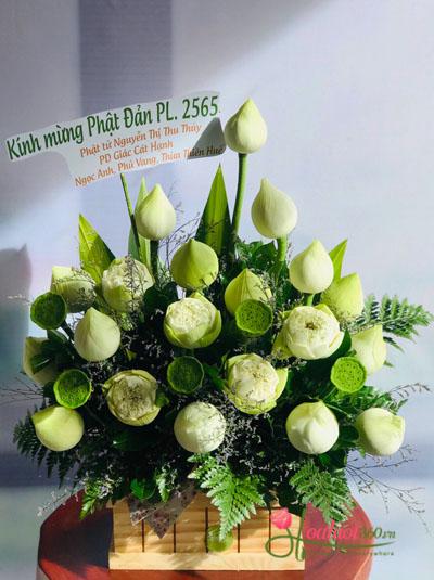 Hộp hoa sen trắng - Nét thanh tao