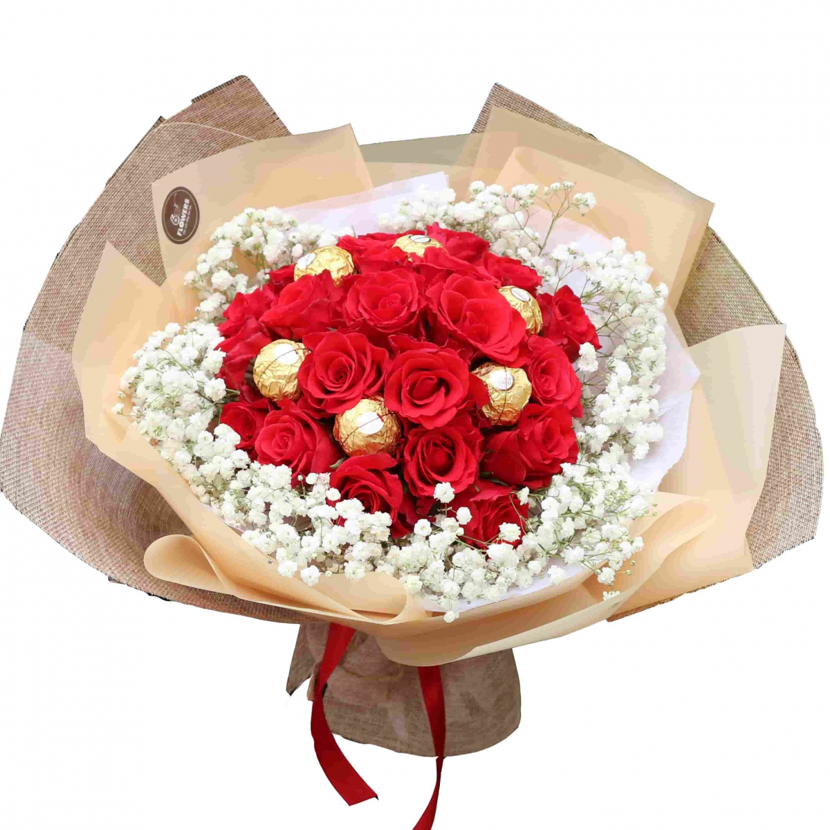 Bó hoa socola mix hoa tươi