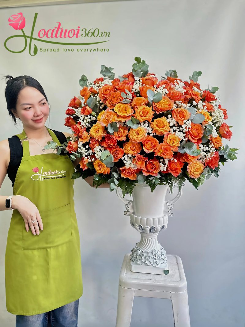 Bình hoa chào ngày mới đầu tuần sang trọng 