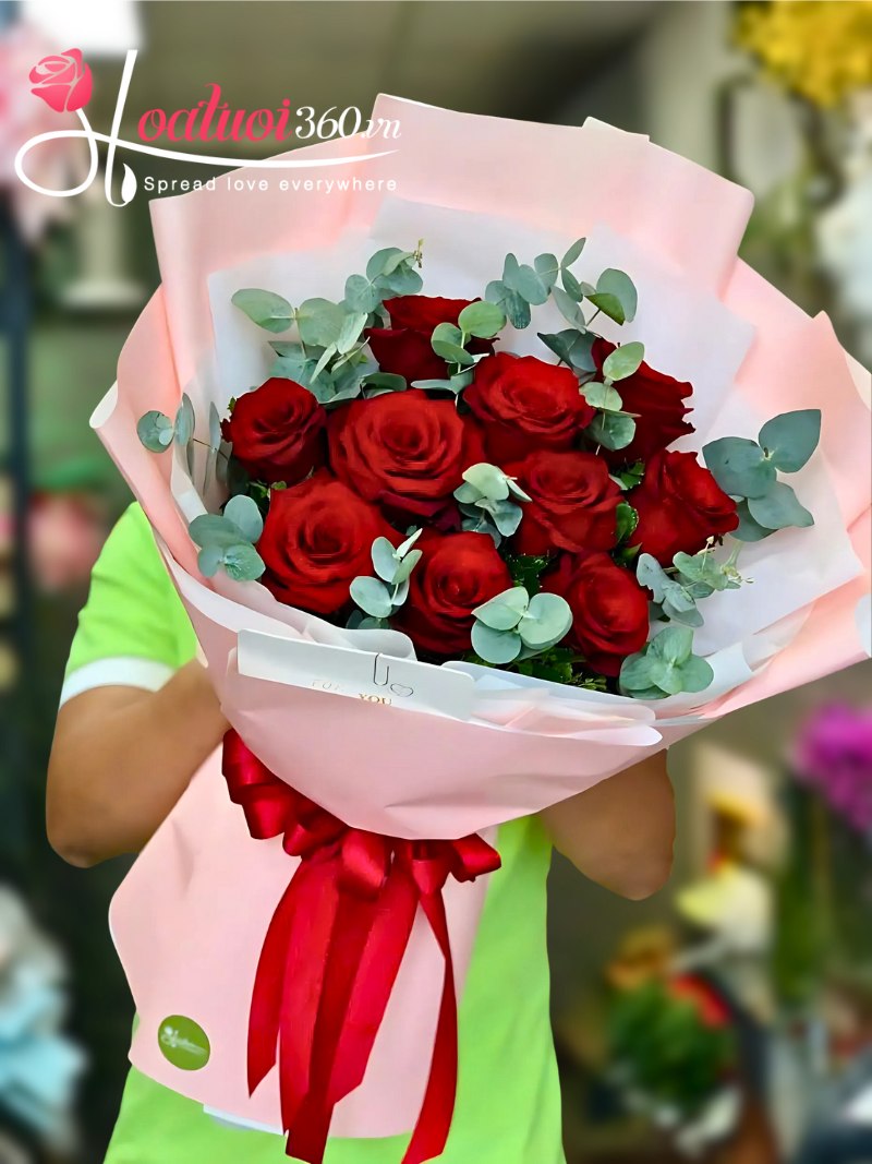 Bó hoa hồng nhung đỏ ý nghĩa cho ngày tỏ tình 