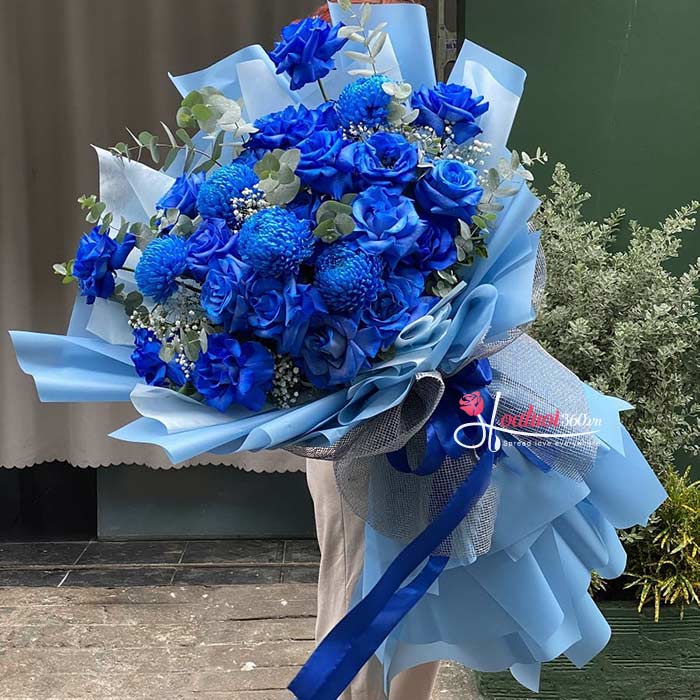 Bó hoa tone xanh tặng đối tác mừng khai trương 