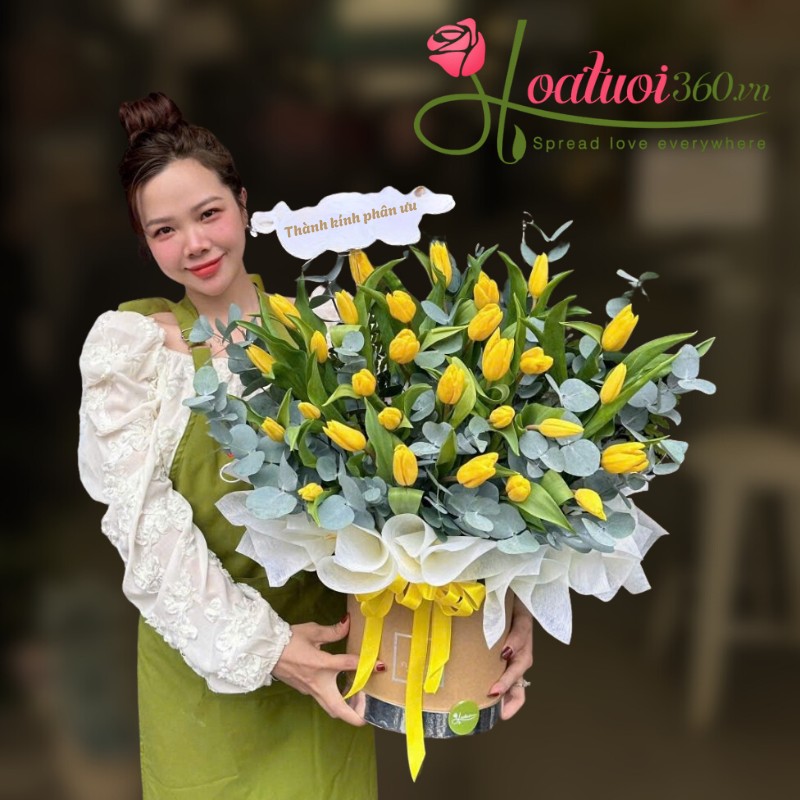 Giỏ hoa chia buồn thành kính phân ưu