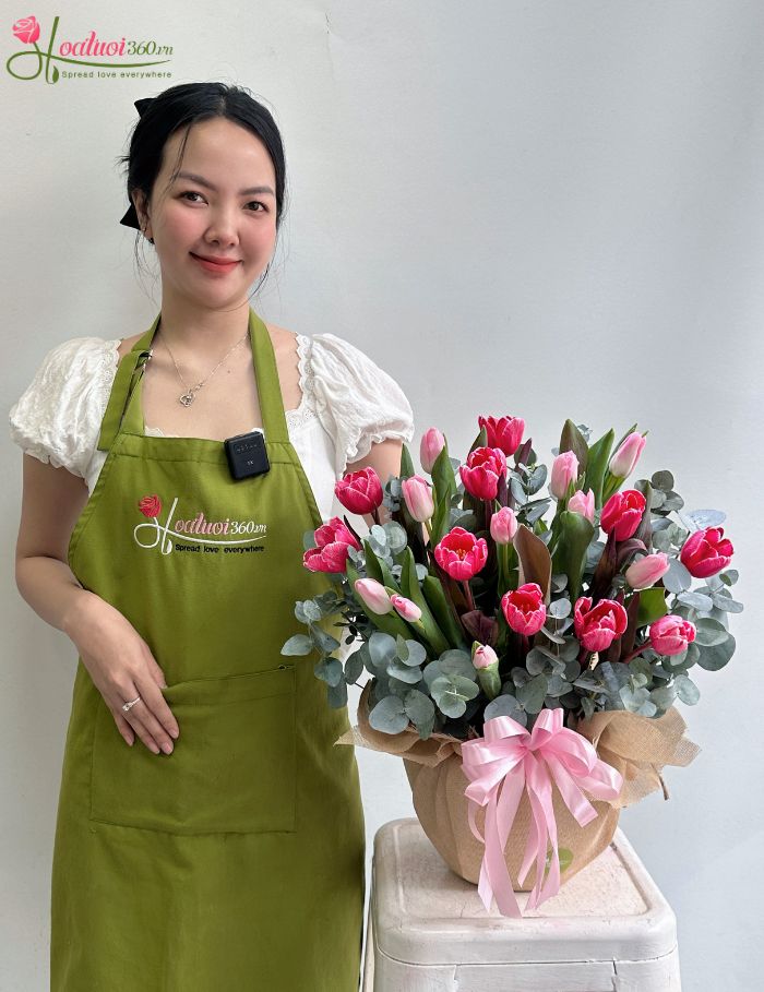 Giỏ hoa chúc mừng - cảm ơn bán chạy ở khu vực phường Bảy Hiền 