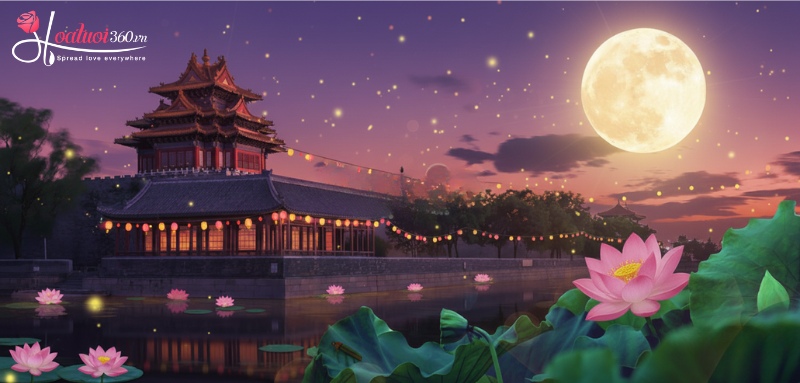 Hình ảnh hoa sen đêm trăng rằm