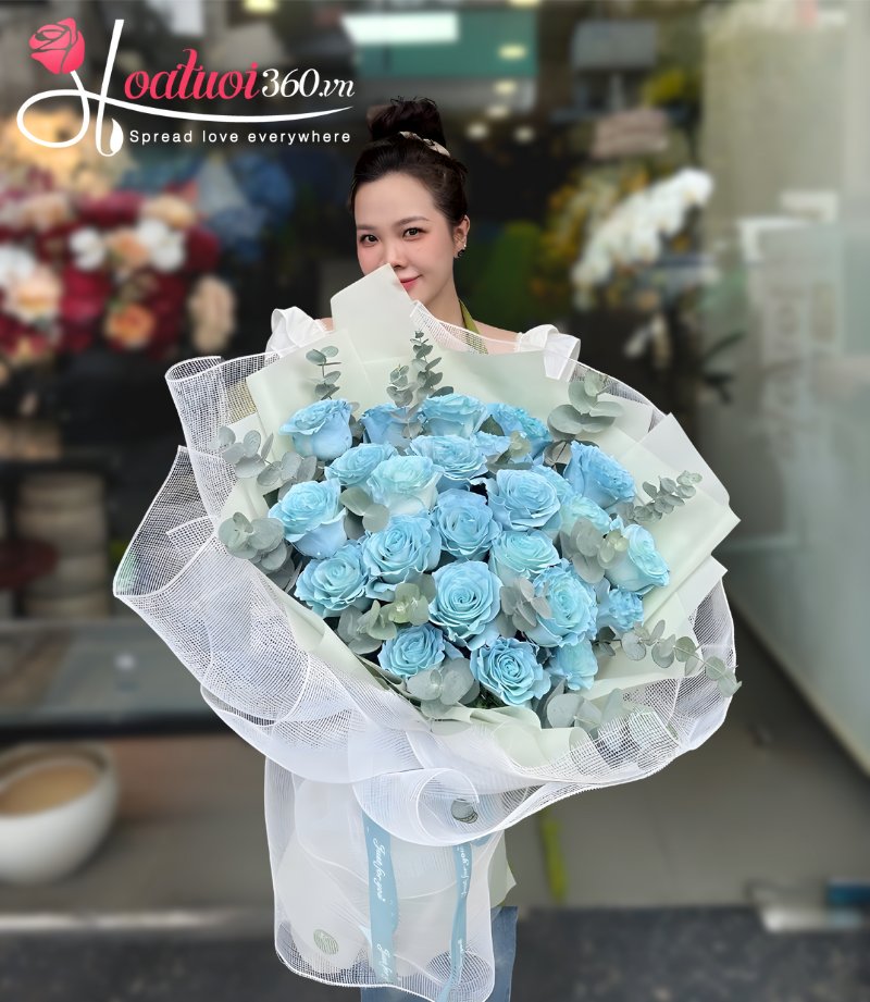 Hoa hồng loài hoa màu xanh dương quyến rũ 