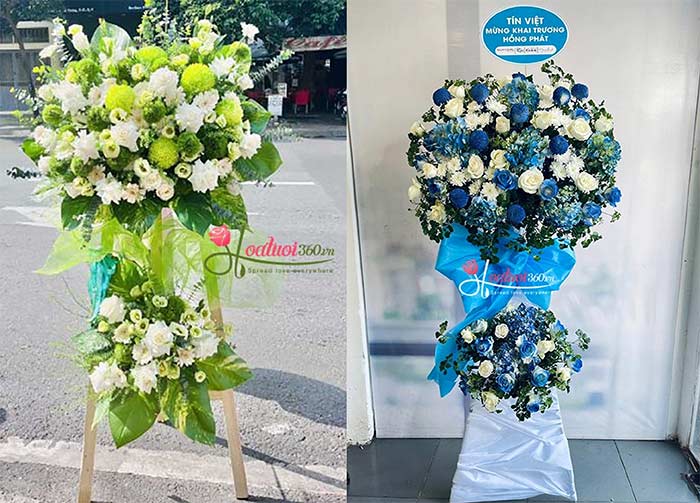 Hoa khai trương tone xanh mang nhiều tầng ý nghĩa sâu sắc