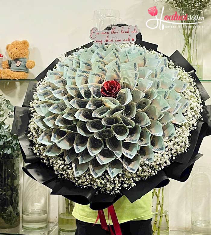 Hoa Valentine bằng tiền món quà thiết thực