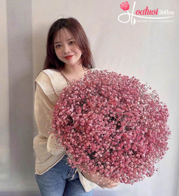 Bó hoa baby hồng valentine ngọt ngào nhất