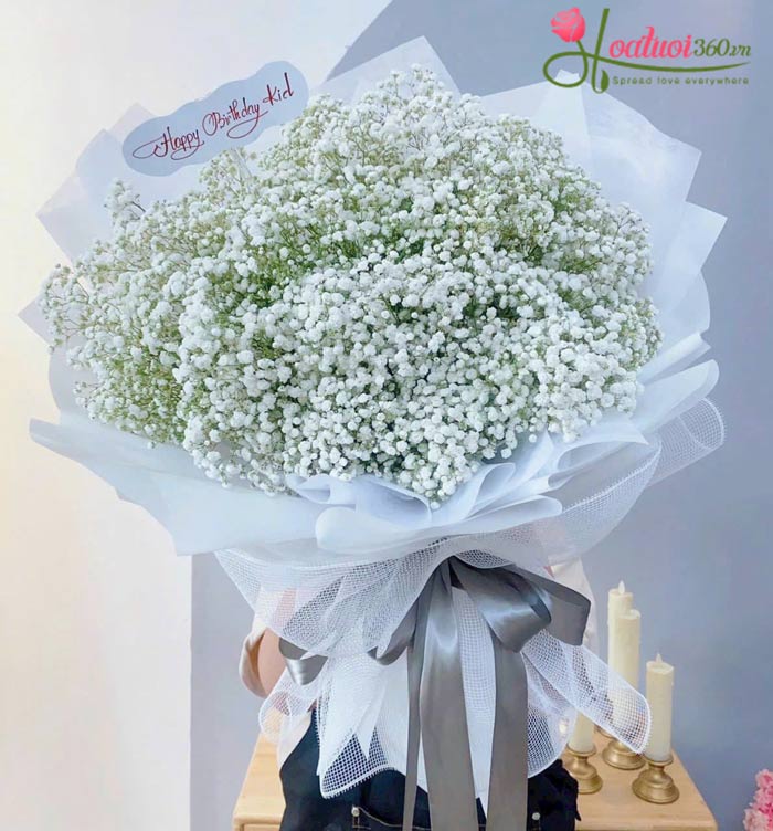 Hoa Valentine 14-2 đốn tim nàng với hoa baby trắng