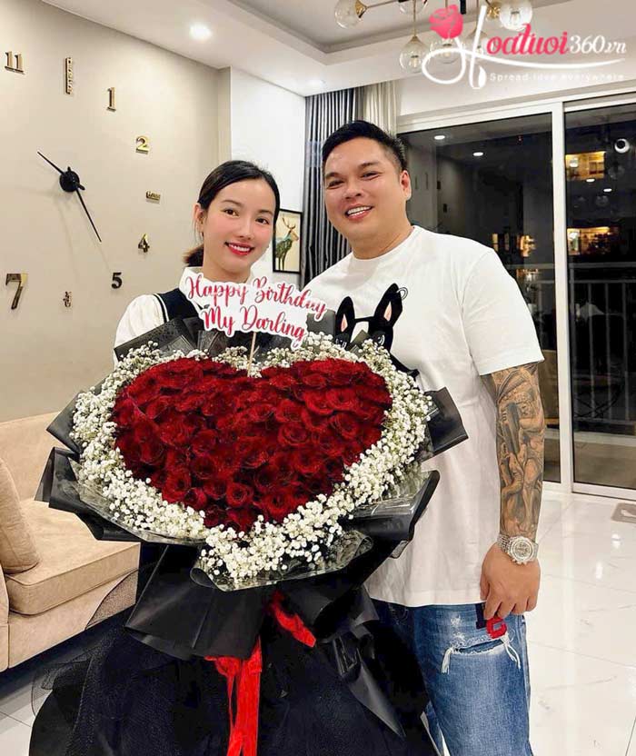 hoa Valentine hoa hồng đỏ rực