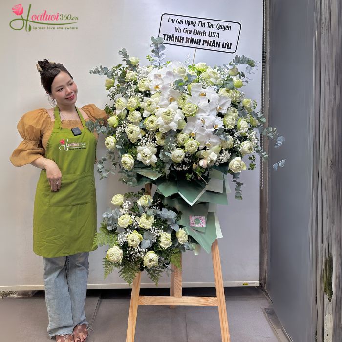 Kệ hoa chia buồn gửi đám tang tại phường Đông Hưng Thuận