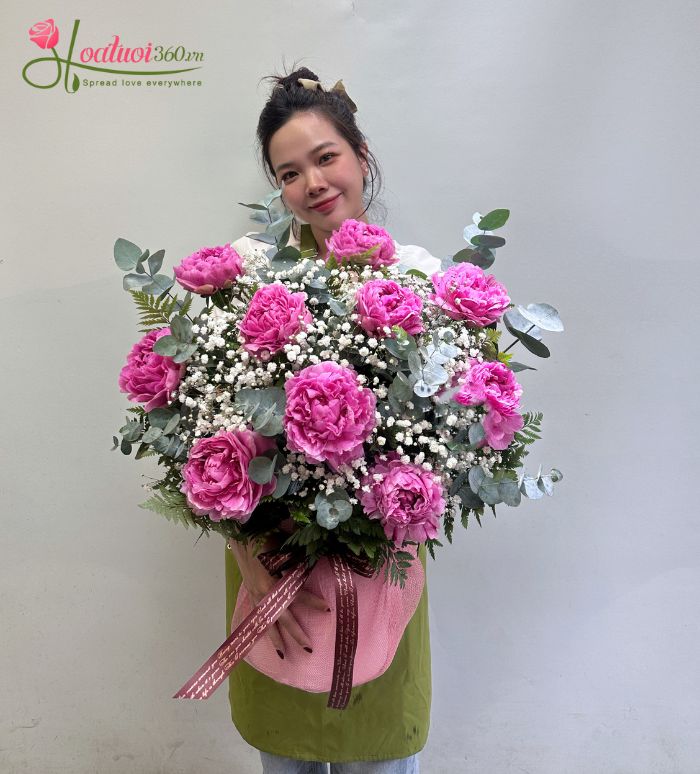 Hộp hoa mẫu đơn tặng sinh nhật giao tận nơi khu vực Tân Thới Hiệp 