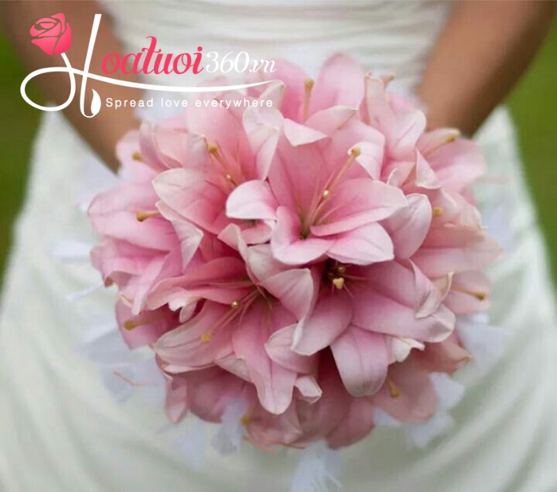 Ý nghĩa hoa ly hồng trong bó hoa cưới cô dâu