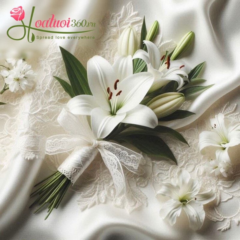 Ý nghĩa hoa ly trắng cầm tay cô dâu