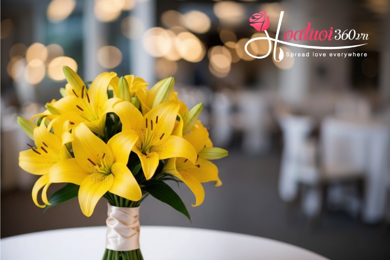 Ý nghĩa hoa ly vàng trong bó hoa cầm tay cô dâu
