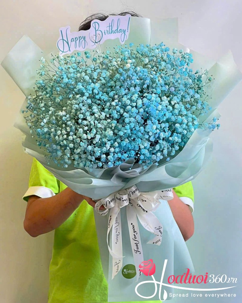 Bó hoa baby xanh biển tặng sinh nhật