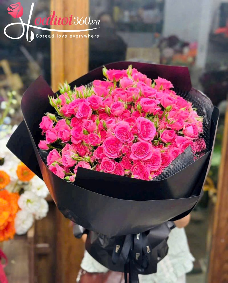 Bó hoa hồng chùm chúc mừng