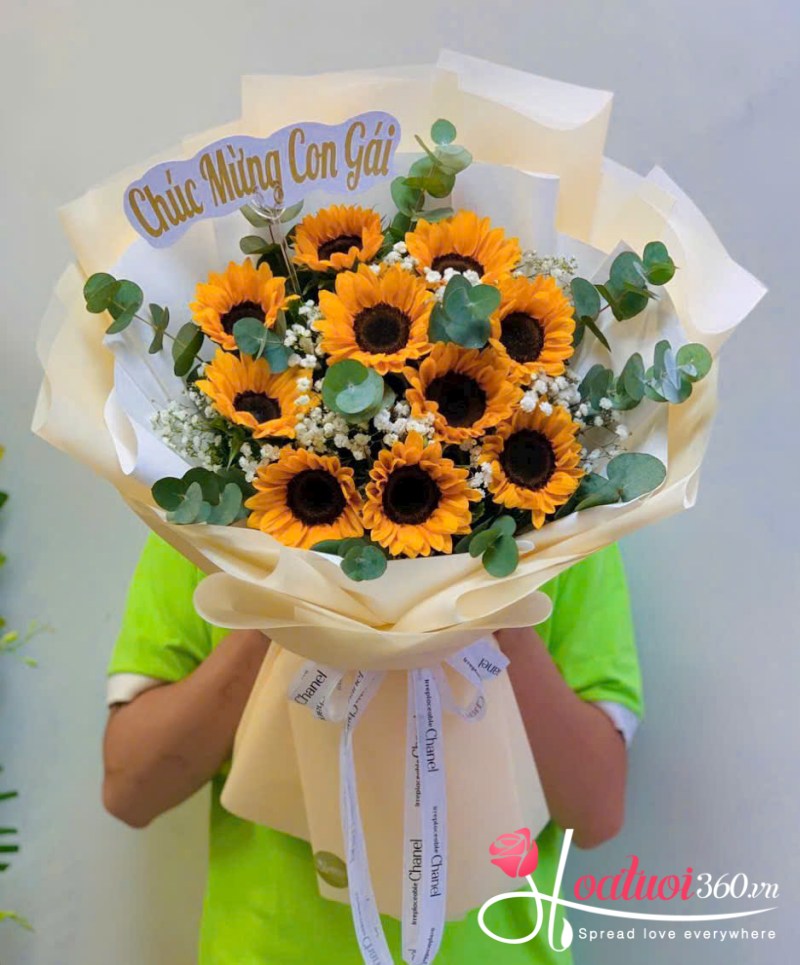 bó hoa hướng dương 10 bông