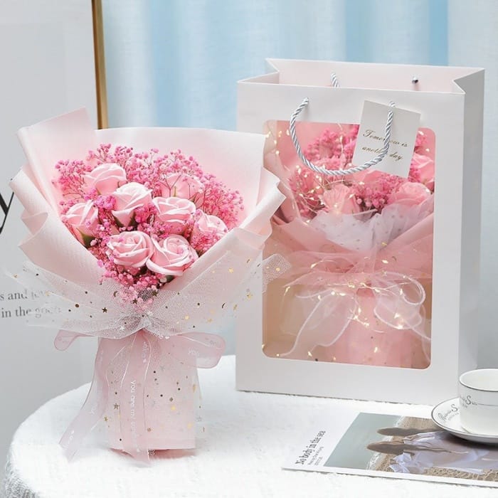 Bó hoa khô mix hoa sáp thơm mừng sinh nhật