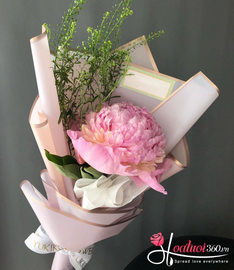 Bó hoa mẫu đơn 1 cành