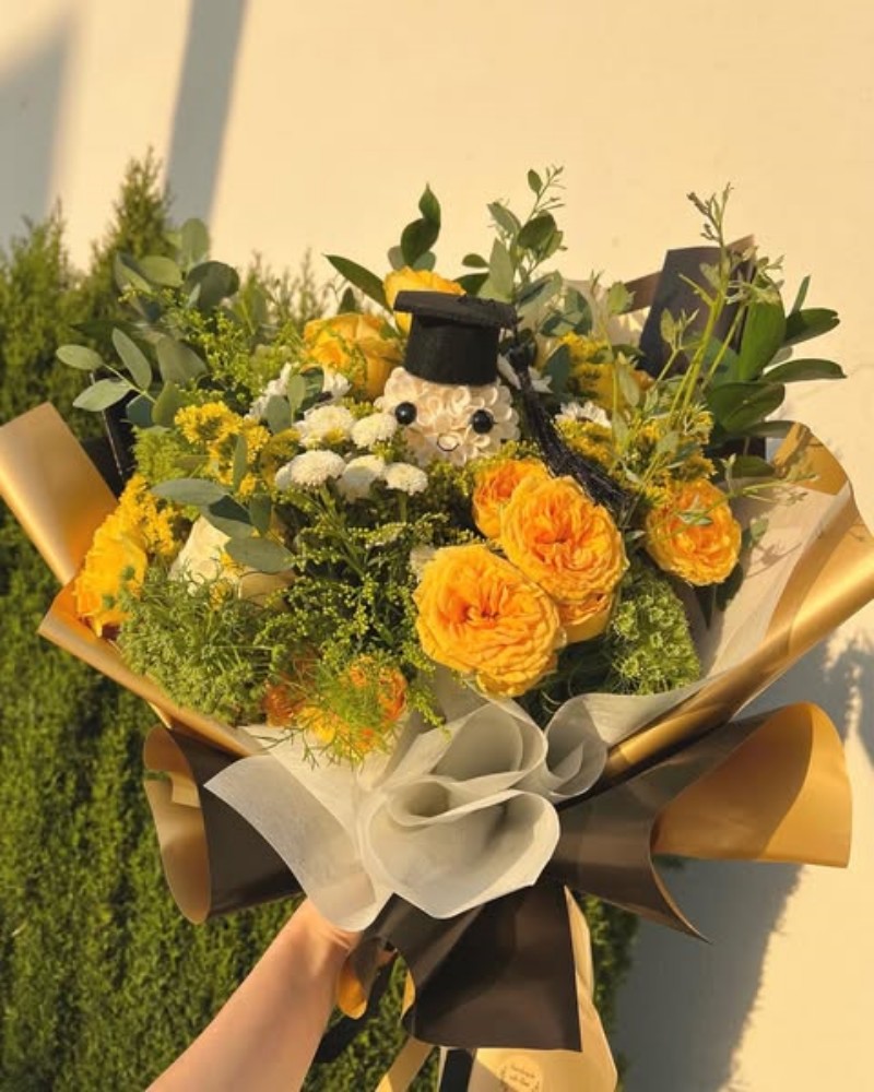 Bó hoa tốt nghiệp phong cách Hàn