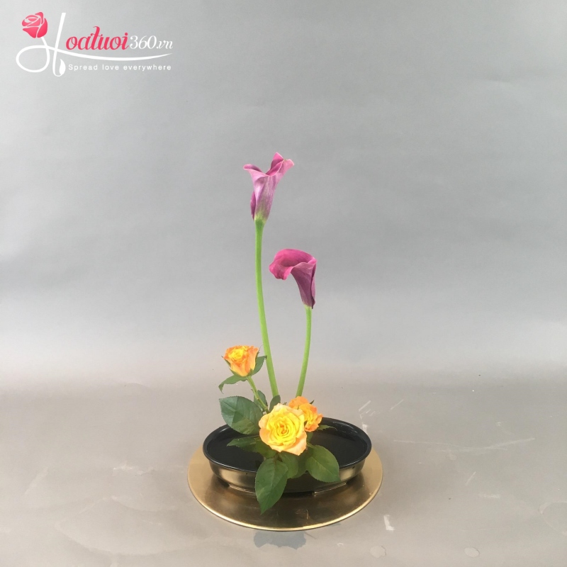 cách cắm hoa rum tươi lâu theo phong cách Nhật Bản