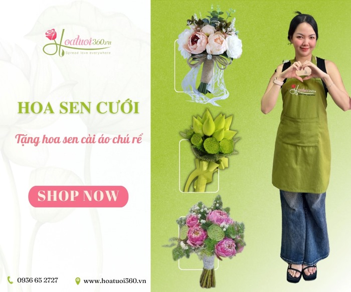 đặt hoa sen cưới tại Hoa Tươi 360
