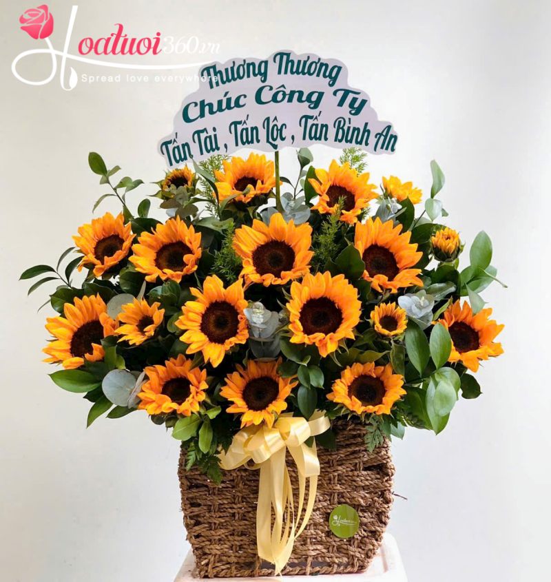 Giỏ hoa hướng dương chúc mừng