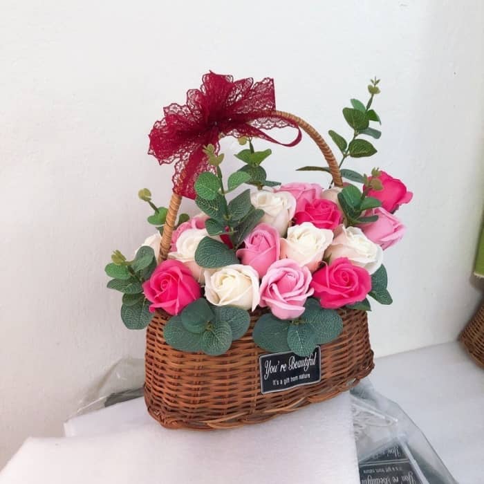 giỏ hoa sáp mừng 8/3