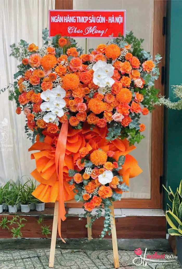 Kệ hoa chúc mừng khai trương tại shop hoa tpchm