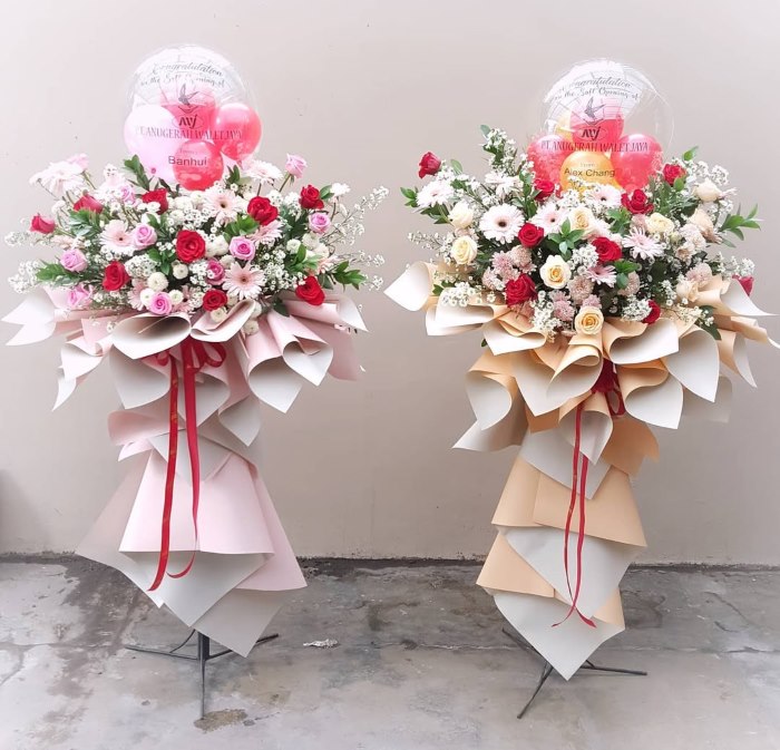 Kệ hoa khai trương hiện đại thiết kế dạng bó phong cách Hàn Quốc