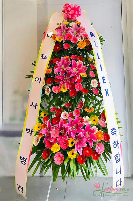 Kệ hoa ly mix hoa đồng tiền