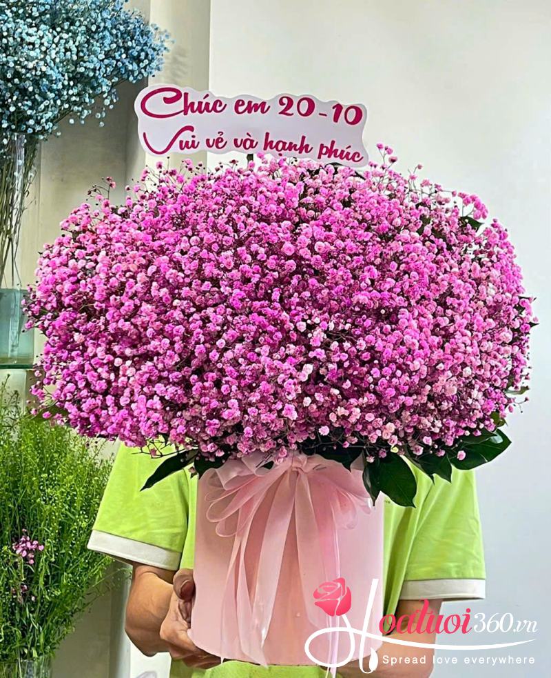 Hộp hoa baby tím tặng người yêu