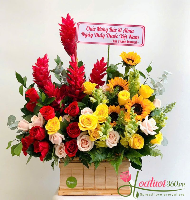 Lẵng hoa chúc mừng truyền thống