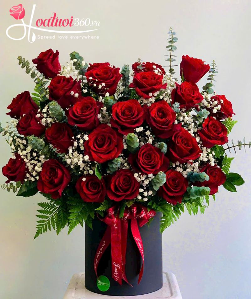 Lẵng hoa hồng đỏ