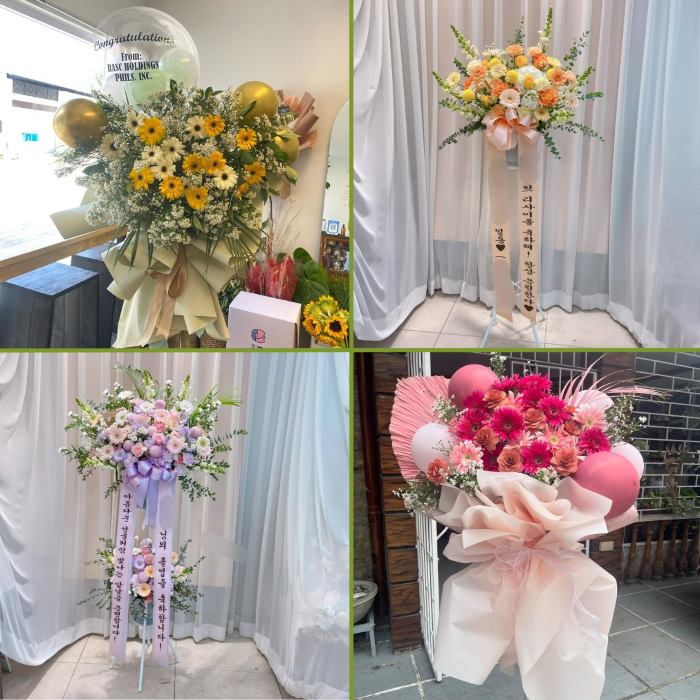 Xu hướng kệ hoa khai trương hiện đại phong cách Hàn Quốc 2025