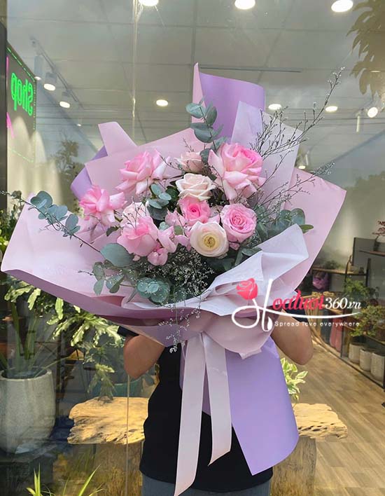 Bó hoa hồng đẹp - May mắn nở rộ