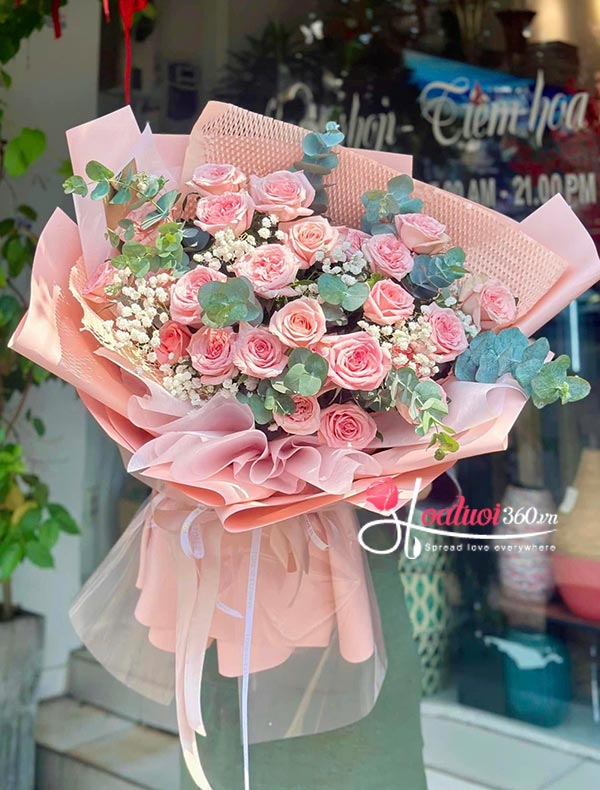 Bó hoa hồng đẹp - Đáng yêu như thế