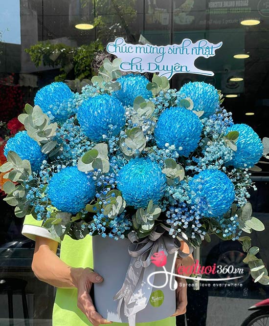 Hộp hoa cúc mẫu đơn - Chân trời yêu thương