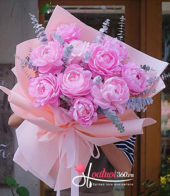 Bó hoa mẫu đơn - Tình yêu rực rỡ