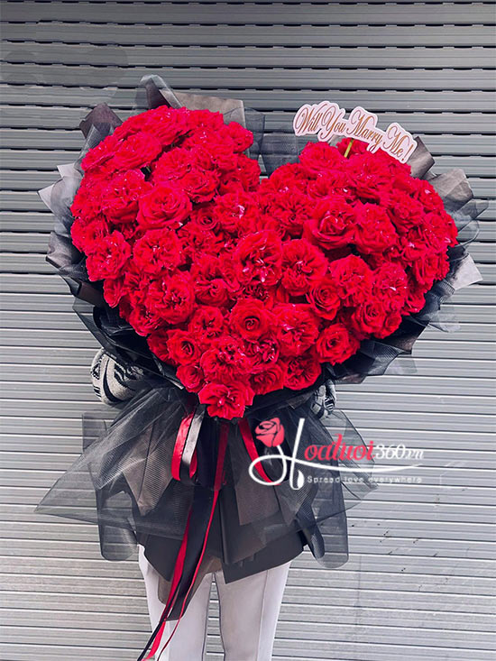 Bó hoa hồng đỏ - Bật tình yêu lên