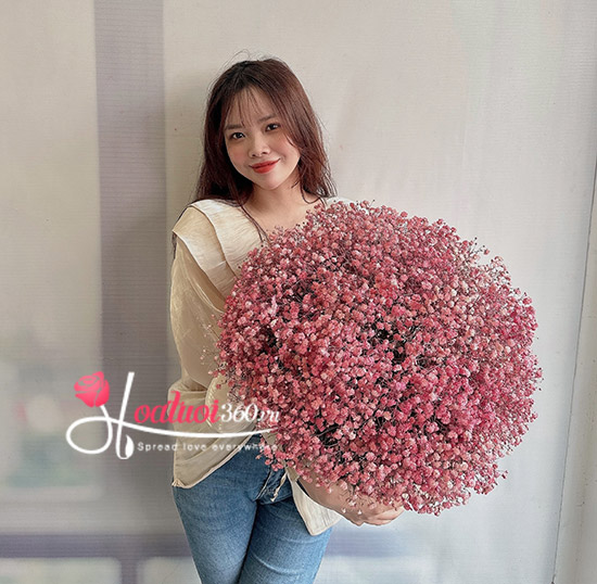 Hộp hoa baby hồng - Chân trời yêu thương