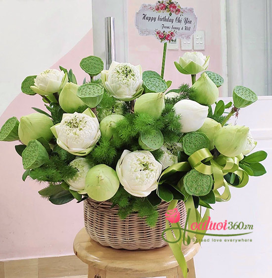 Chậu hoa sen trắng - Tình yêu hoàn hảo