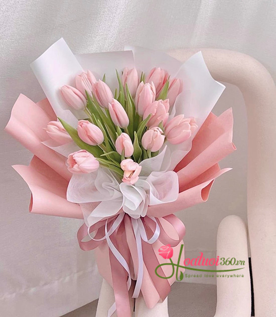 Bó hoa tulip hồng - Nàng thơ dịu dàng