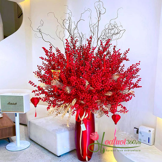 Bình hoa đào đông - Cái tết giàu