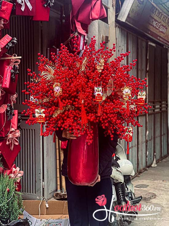 Bình hoa đào đông - Phát tài đầu xuân