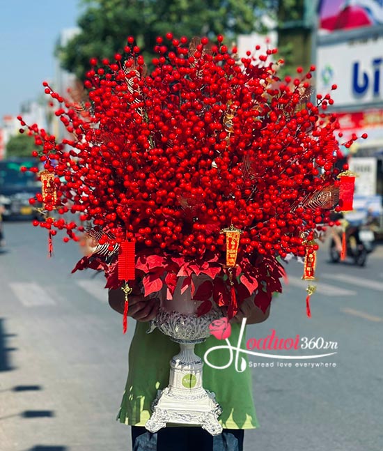 Bình hoa đào đông - Tết đến rồi